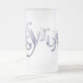 asymmetrische vloeibare tekst matglas bierpul (Center)