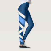 Asymmetrische zijband Blauwe grijze Leggings (Rechts)