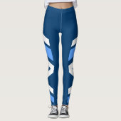 Asymmetrische zijband Blauwe grijze Leggings (Voorkant)