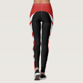 Asymmetrische zijband Rode/zwarte/witte Leggings (Achterkant)