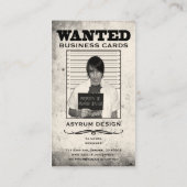 asyrum mugshot gewild poster visitekaartje (Achterkant)