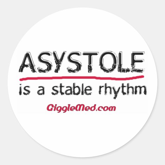 Asystole Medische Humor Stickers (Voorkant)