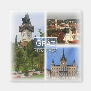 AT0022 Europa, Oostenrijk, Graz, Koelkast Magneet
