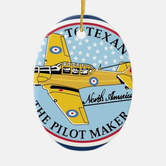 AT6 Texan Abzeichen, Noord-Amerikaanse T6 Texan Ab Keramisch Ornament (Voorkant)