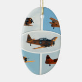 AT-6 Texaan WWII-oorlogsvliegtuig Keramisch Ornament (Rechts)