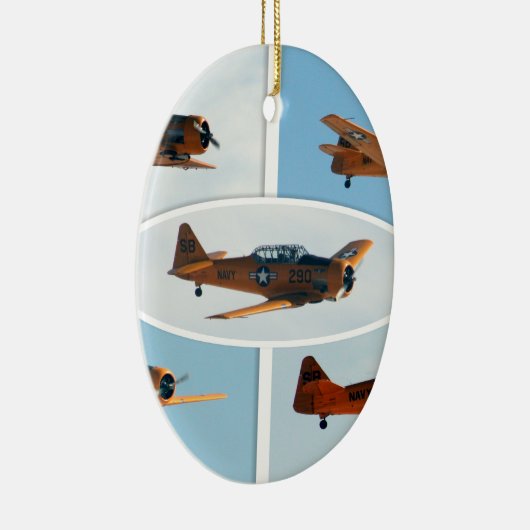 AT-6 Texaan WWII-oorlogsvliegtuig Keramisch Ornament (Rechts)