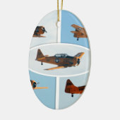 AT-6 Texaan WWII-oorlogsvliegtuig Keramisch Ornament (Links)
