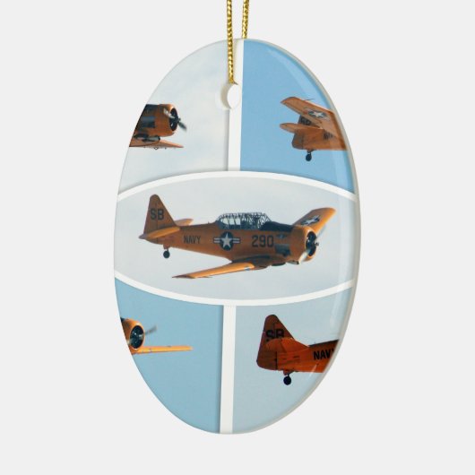 AT-6 Texaan WWII-oorlogsvliegtuig Keramisch Ornament (Links)