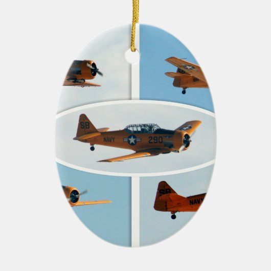 AT-6 Texaan WWII-oorlogsvliegtuig Keramisch Ornament (Voorkant)