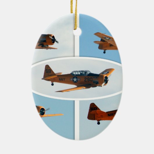 AT-6 Texaan WWII-oorlogsvliegtuig Keramisch Ornament (Achterkant)