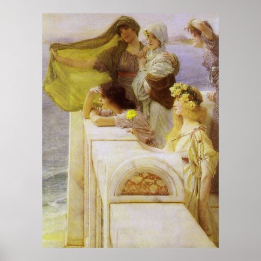 At Aphrodite's Cradle by Sir Lawrence Alma Tadema Poster (Voorkant)