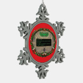 At Christmas, everyone can hear you Cheer! Tin Sneeuwvlok Ornament (Links)