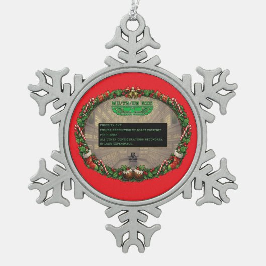 At Christmas, everyone can hear you Cheer! Tin Sneeuwvlok Ornament (Voorkant)