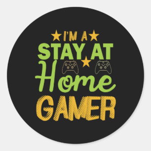 At Home Gamer - Videogame liefhebbers Ronde Sticker