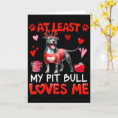 At Least Mijn Pit Bull Liefdevolle Valentijn Singl Kaart (Gele Bloem)