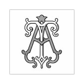 AT Monogram TA Monogram Rubber Ink Stamp Rubberstempel (Afrduk)