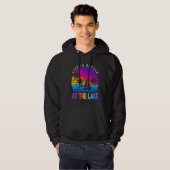 At The Lake Boat Retro Boating Summer Pontoon Hoodie (Voorkant volledig)
