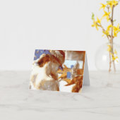 "At The Mirror" van Edgar Degas Notecard Vector Kaart (Gele Bloem)
