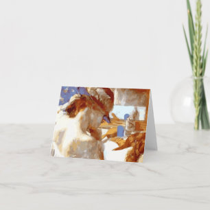 "At The Mirror" van Edgar Degas Notecard Vector Kaart
