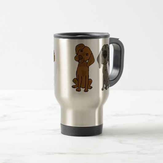 AT- Weimaraner en Pointer Travel Mug Reisbeker (Voorkant rechts)