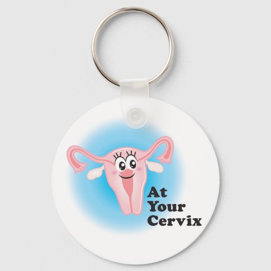 At Your Cervix Funny Uterus Keychain (Voorkant)
