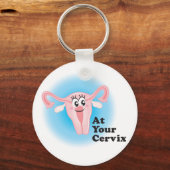 At Your Cervix Funny Uterus Keychain (Voorkant)