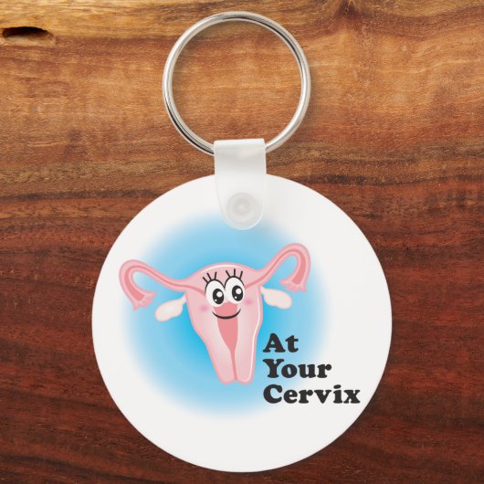 At Your Cervix Funny Uterus Keychain (Voorkant)