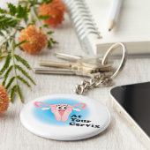 At Your Cervix Funny Uterus Keychain (Zijkant)