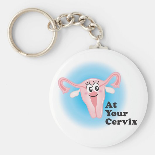 At Your Cervix Funny Uterus Keychain (Voorkant)