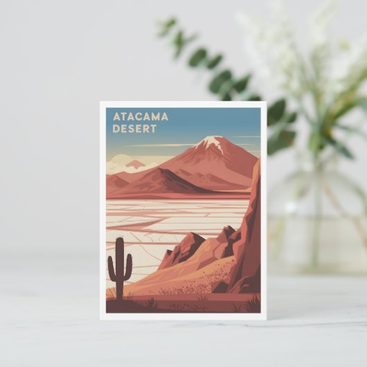 Atacama Desert Chile Vintage Briefkaart (Staand voorkant)