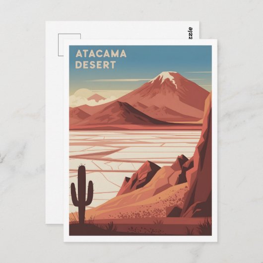 Atacama Desert Chile Vintage Briefkaart (Voorkant / Achterkant)
