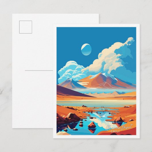 Atacama Desert Chili Reizen illustratie Briefkaart (Voorkant / Achterkant)