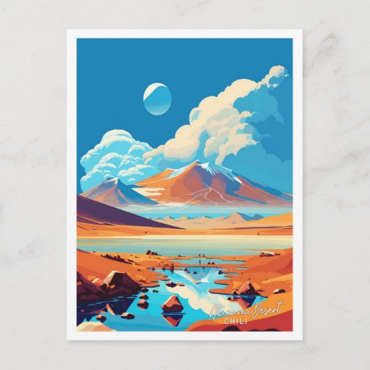Atacama Desert Chili Reizen  illustratie Briefkaart (Voorkant)