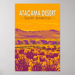 Atacama Desert Sunset Zuid-Amerika Reizen Poster