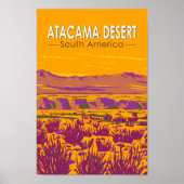 Atacama Desert Sunset Zuid-Amerika Reizen  Poster (Voorkant)