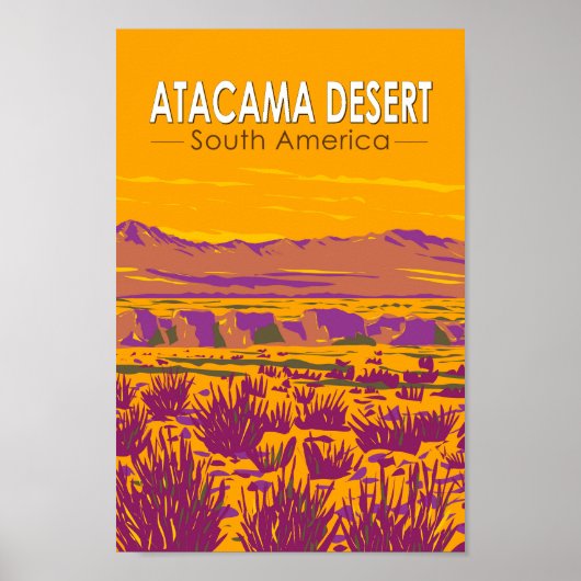 Atacama Desert Sunset Zuid-Amerika Reizen  Poster (Voorkant)