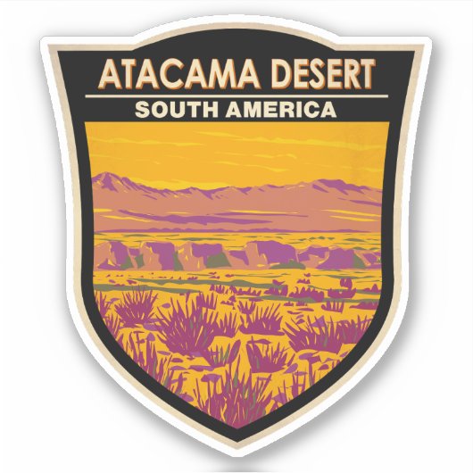 Atacama Desert Sunset Zuid-Amerika Reizen  Sticker (Voorkant)
