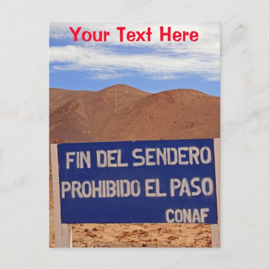 Atacama geoglyphs, Chili aanpasbaar Briefkaart (Voorkant)