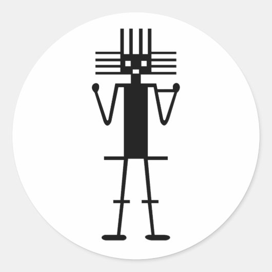 atacama reus geogliph symbool antieke nazca peru ronde sticker (Voorkant)