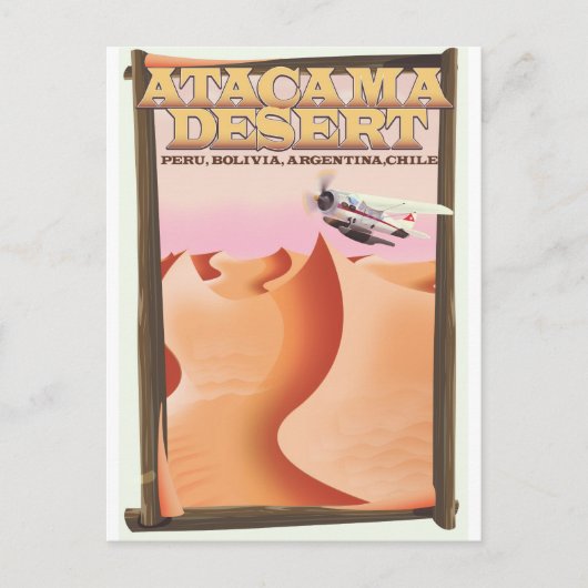 Atacama woestijn avontuur reisposter. briefkaart (Voorkant)