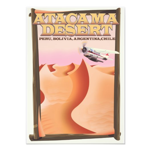 Atacama woestijn avontuur reisposter. foto afdruk (Voorkant)