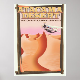Atacama woestijn avontuur reisposter. poster