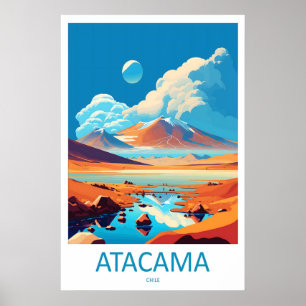Atacama-woestijn Chili Reisposter Vintage Ski Poster