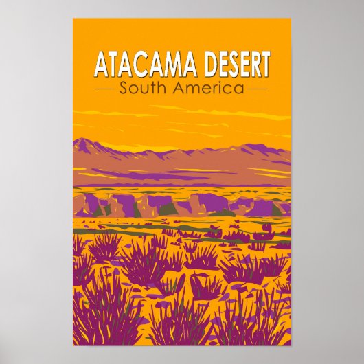 Atacama-woestijn zonsondergang Zuid-Amerika Reizen Poster (Voorkant)