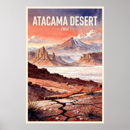 Atacamawoestijn Chili Vintage Reis Poster