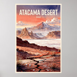 Atacamawoestijn Chili Vintage Reis Poster