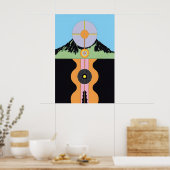 Atami Japanse Abstract Bauhaus Formule Modern Poster (Keuken)