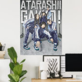 Atarashii Gakko Geïnspireerde Illustratie Poster (Thuiskantoor)