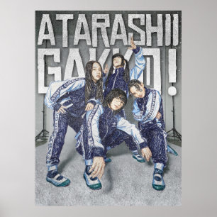 Atarashii Gakko Geïnspireerde Illustratie Poster