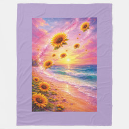 Atardecer de Paz Infinita: Girasoles Mágicos  Fleece Deken